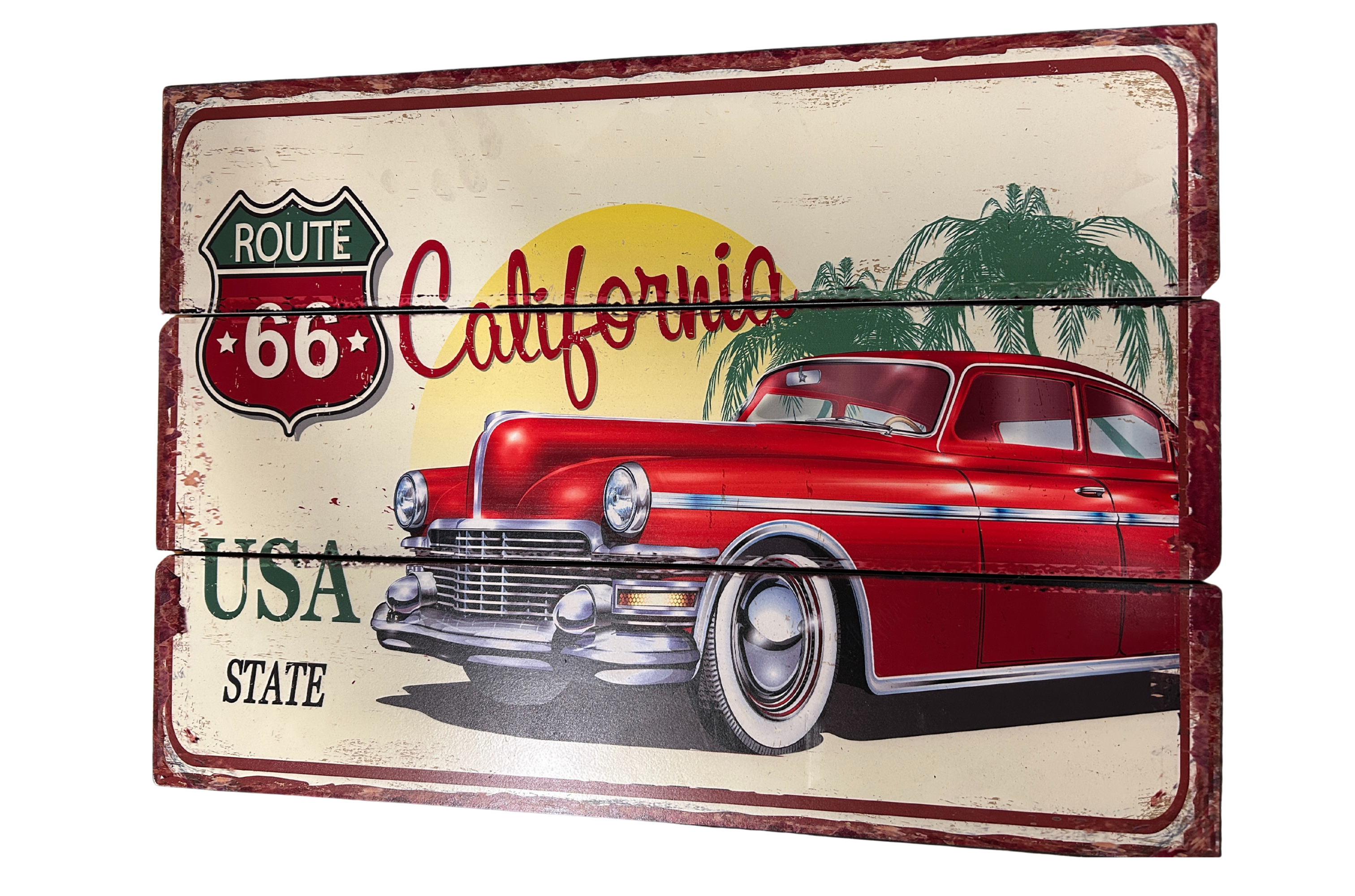 Vintage Metallschild „Route 66 California“